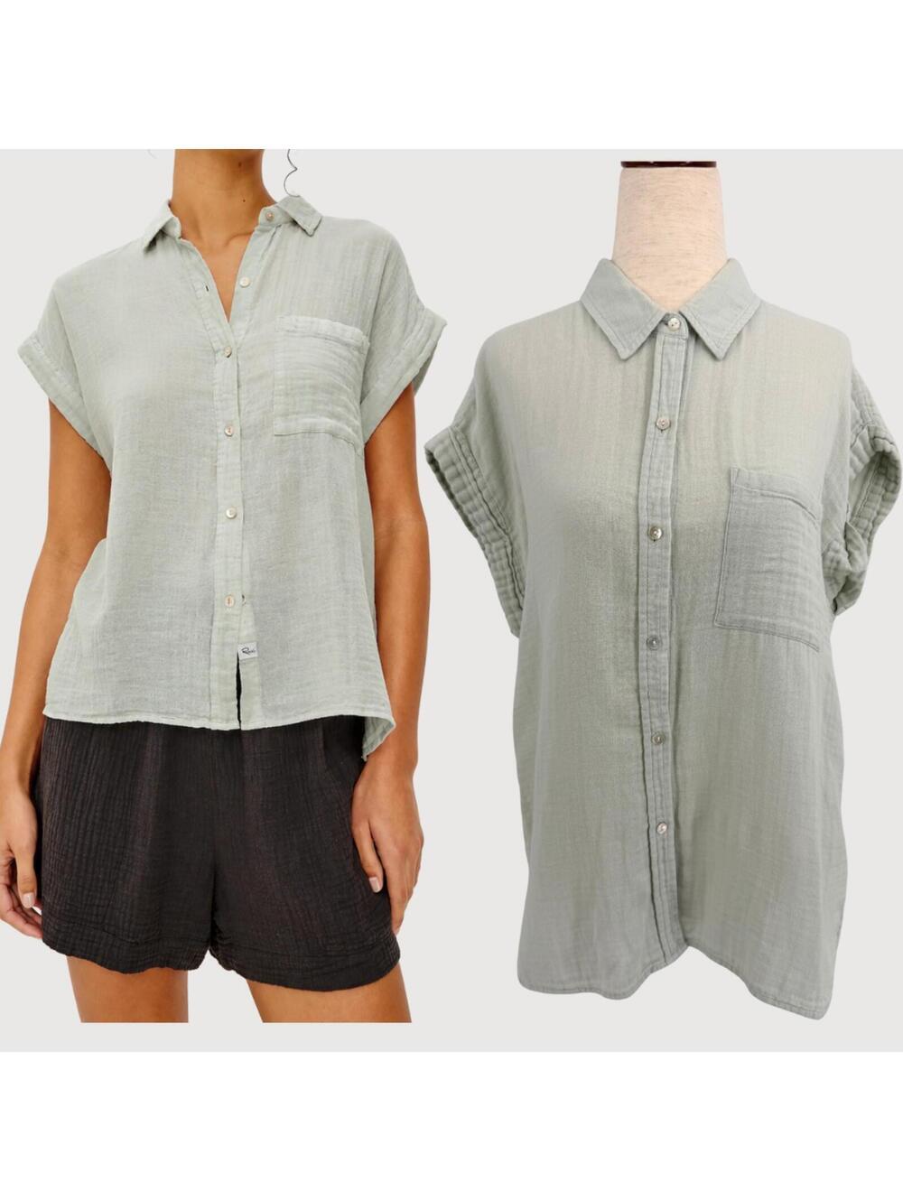 Rails Whitney Gauze Cotton Button Shirt M
